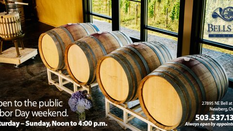 Bells Up Winery Open to Public for Labor Day Weekend, September 3–4.